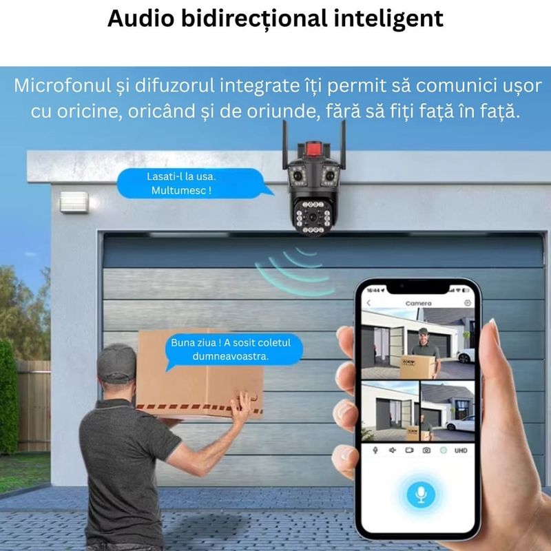 Casa si Gradina - Electrice - Smart Home - Camere de supraveghere - Camera de supraveghere V380 PRO - Conectivitate WIFI - 2 Lentile - PTZ Rotativ - 9MP Ultra HD - Infinity.ro