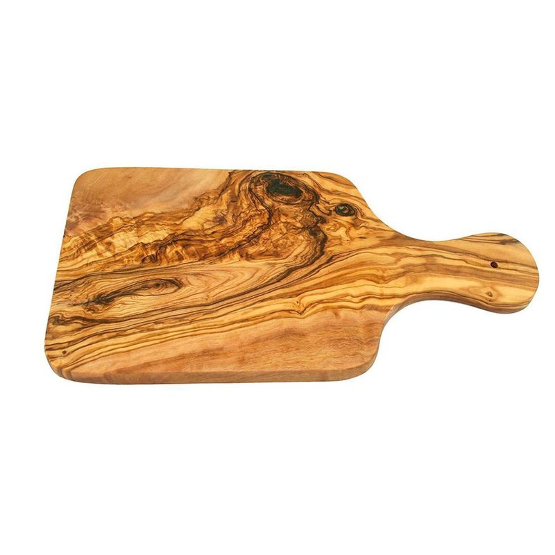 Casa si Gradina - Bucatarie si vesela - Ustensile bucatarie - Tocatoare de bucatarie - Tocator mic dejun din lemn de maslin cu maner, 30x15 cm, grosime 1.2 cm - Infinity.ro