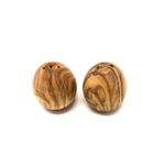 Casa si Gradina - Bucatarie si vesela - Ustensile bucatarie - Rasnite si dozatoare condimente - Set 2 solnite pentru sare si piper din lemn de maslin, forma ou, inaltime 5.5 cm - Infinity.ro