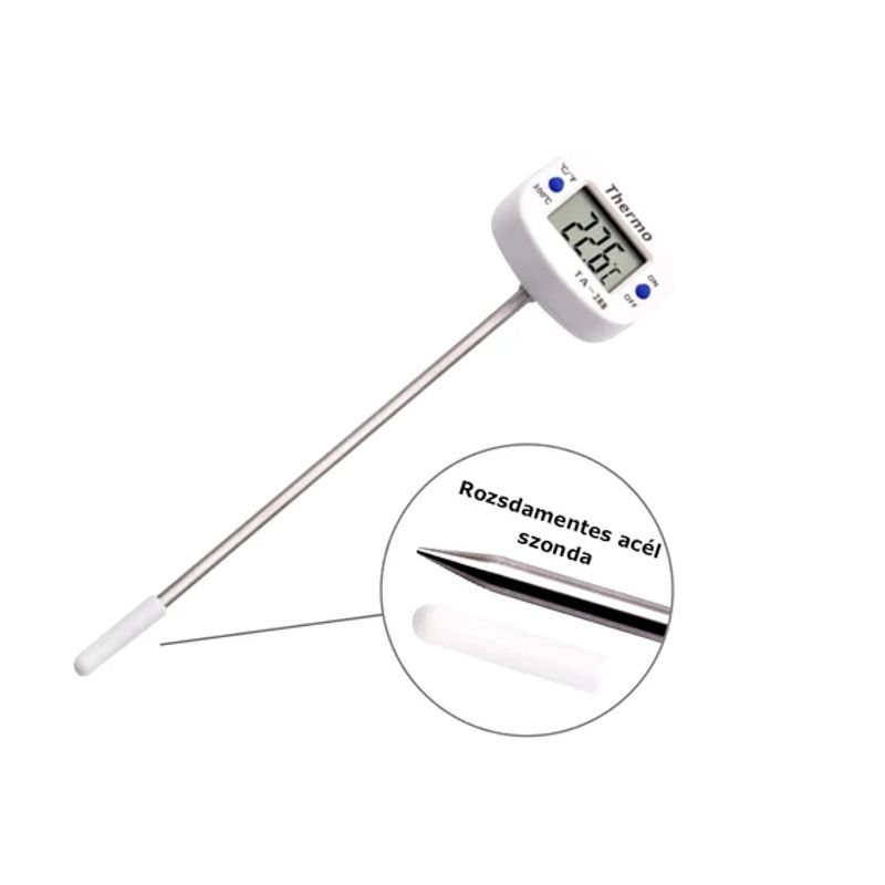 Casa si Gradina - Bucatarie si vesela - Ustensile bucatarie - Termometre bucatarie - Termometru digital pentru temperatura interna (carne) cu sonda din inox – -50°C–300°C, cap rotativ - Infinity.ro