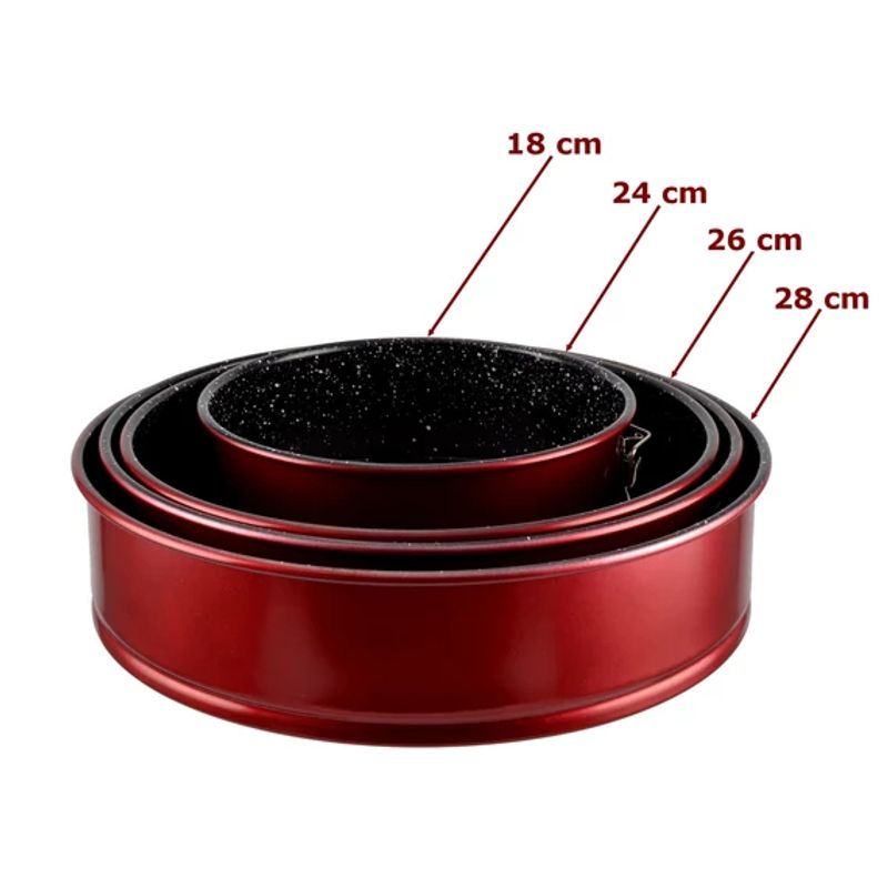 Casa si Gradina - Bucatarie si vesela - Vase pentru gatit - Tavi copt - Forma de tort Metal Red Line cu inel detasabil – 24 cm, antiaderenta - Infinity.ro