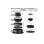 Casa si Gradina - Bucatarie si vesela - Ustensile bucatarie - Prese si storcatoare manuale - Presa burger 3 in 1, 6 piese forma si presa, plastic abs antiaderent, cu 100 hartii cerate, pentru bucatarie si gratar - Infinity.ro