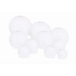 Casa si Gradina - Corpuri si surse de iluminat - Iluminat exterior - Felinare - Set 16 felinare de hartie rotunde, cadru metalic, alb, pentru decorarea evenimentelor - Infinity.ro