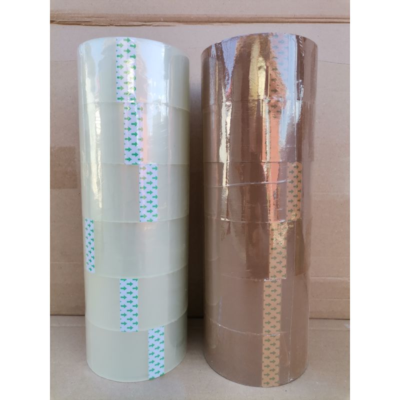 Carti si Birotica - Birotica - Accesorii de birou - Benzi adezive - Set 12 Benzi Adezive Maro & Transparent 48 mm x 66 m, 45 microni – Bandă Ambalare Rezistentă - Infinity.ro