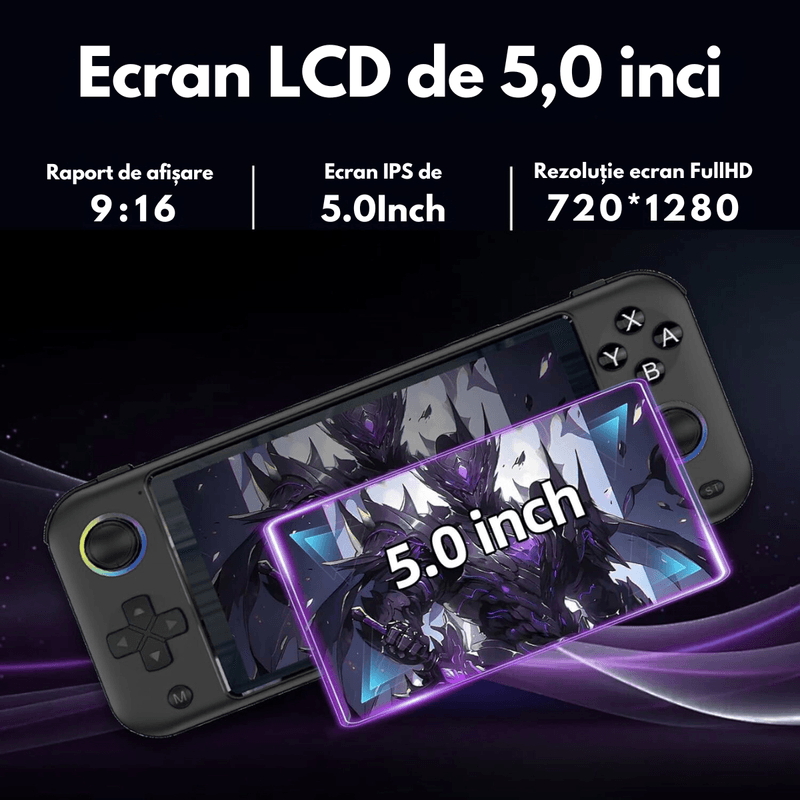 PC, gaming si accesorii - Gaming - Console gaming - Consola Jocuri Portabila 15.000+Jocuri incorporate, VisionHub®, Ecran LCD HD 5'' inch, Quad-Core RK3128, 64GB Stocare - Infinity.ro