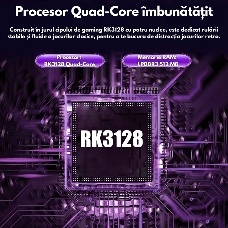 PC, gaming si accesorii - Gaming - Console gaming - Consola Jocuri Portabila 15.000+Jocuri incorporate, VisionHub®, Ecran LCD HD 5'' inch, Quad-Core RK3128, 64GB Stocare - Infinity.ro