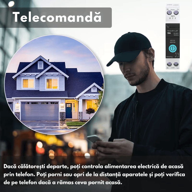Casa si Gradina - Electrice - Smart Home - Centrale si module smart home - Siguranta Inteligenta Smart-WiFi, Contor Energie, 10A–Monitorizare Consum, Control Distanta, VisionHub®,Smart Life/Tuya - Infinity.ro