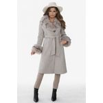 Fashion, accesorii si bijuterii - Femei - Imbracaminte femei - Paltoane si trenciuri femei - Palton dama din lana cu croi drept si blana ecologica detasabila M INTL Bej - Infinity.ro