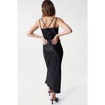 Fashion, accesorii si bijuterii - Femei - Imbracaminte femei - Rochii femei - Rochie midi Salsa Jeans cu aspect de satin S INTL Negru - Infinity.ro