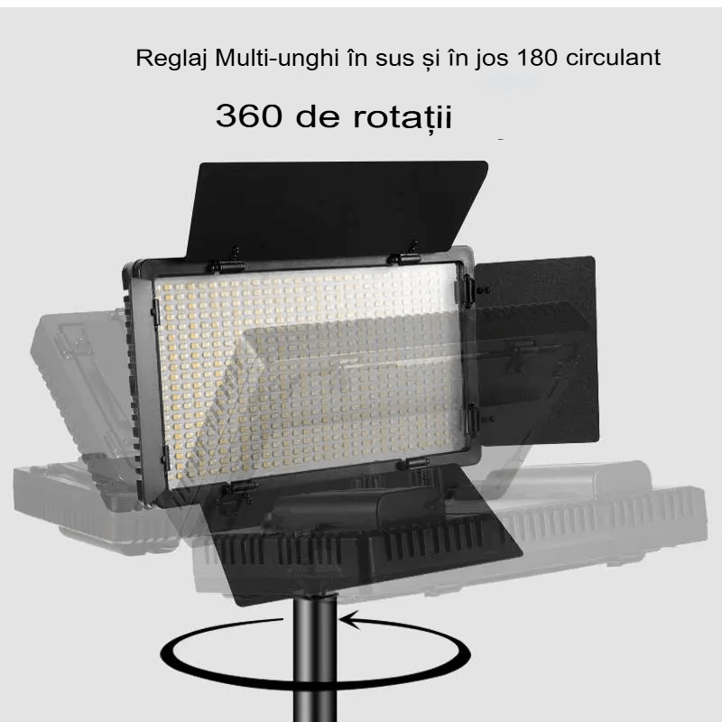 TV, Audio-Video si Foto - Audio profesionale - Echipamente de lumini - Kit Studio Lumina Continua cu 3 Lumini LED tripod, inclus, Arvada® BrightForge LED800PRO - Infinity.ro