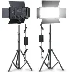 TV, Audio-Video si Foto - Audio profesionale - Echipamente de lumini - Kit Studio Lumina Continua cu 3 Lumini LED tripod, inclus, Arvada® BrightForge LED800PRO - Infinity.ro