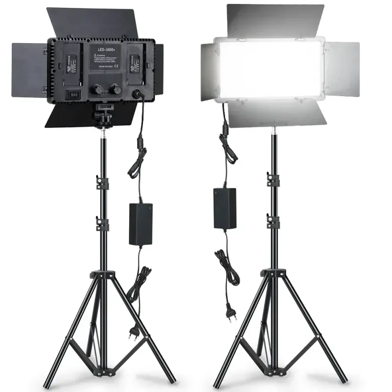 TV, Audio-Video si Foto - Audio profesionale - Echipamente de lumini - Kit Studio Lumina Continua cu 3 Lumini LED tripod, inclus, Arvada® BrightForge LED800PRO - Infinity.ro