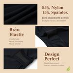 Fashion, accesorii si bijuterii - Femei - Lenjerie si pijamale femei - Costume de baie femei - Slip de baie menstrual tip fusta - Jasmine - S, Black - Infinity.ro