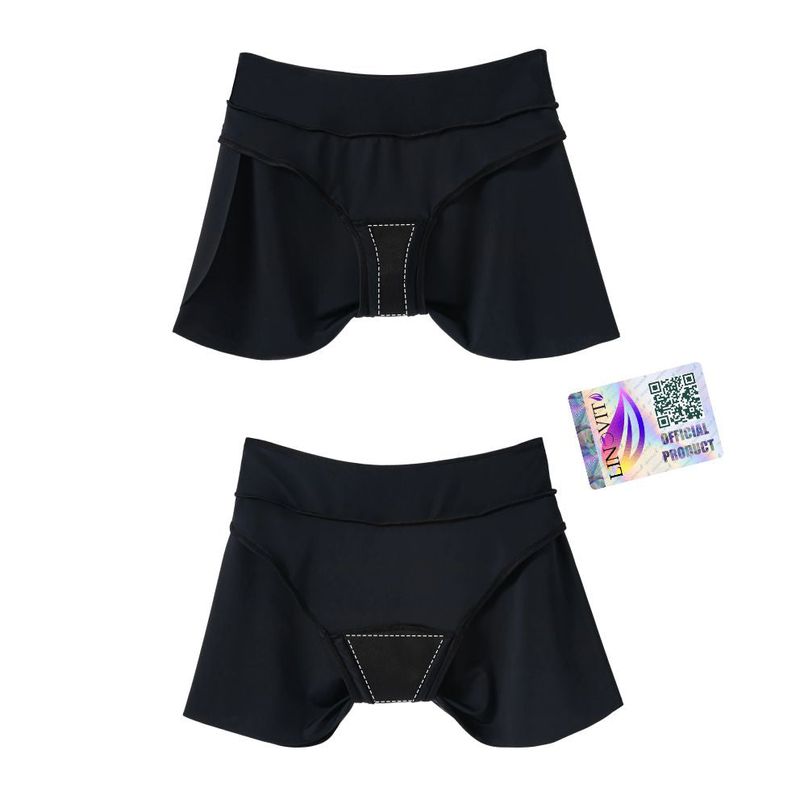 Fashion, accesorii si bijuterii - Femei - Lenjerie si pijamale femei - Costume de baie femei - Slip de baie menstrual tip fusta - Jasmine - S, Black - Infinity.ro