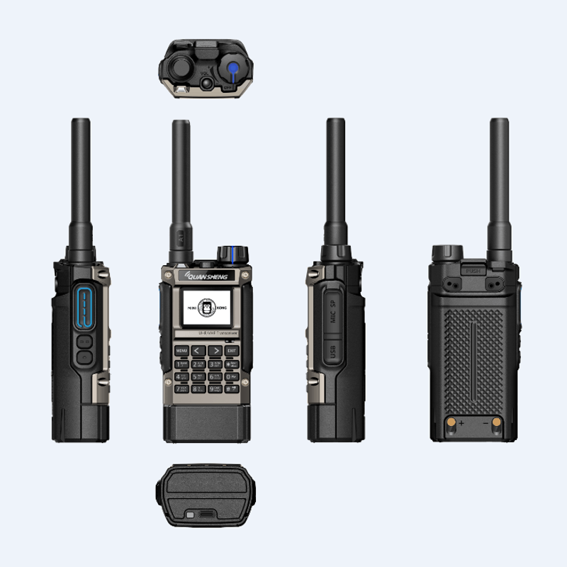 Auto si Moto - Electronice auto - Statii radio si detectoare radar - Statie Radio emisie Receptie QUANSHENG MX5-QUESUM DMR, 5W VHF,UHF, digitala walkie-talkie, impermeabila, IP68 - Infinity.ro