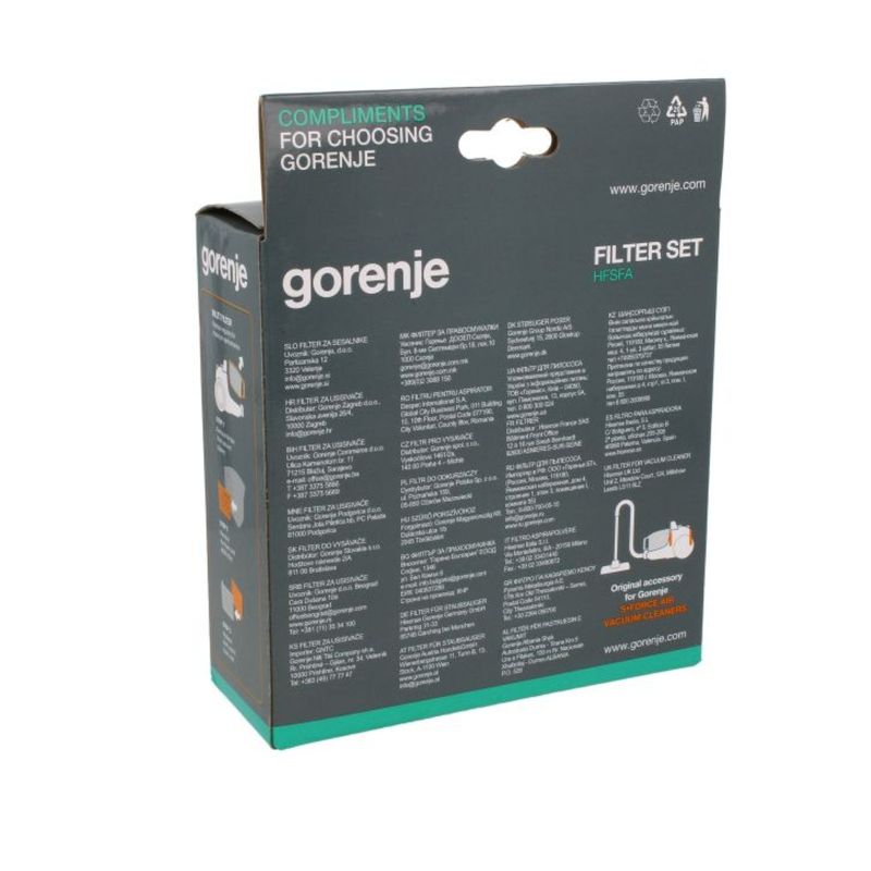 Electronice si Electrocasnice - Ingrijirea locuintei - Aspiratoare - Set filtre aspirator HFSFA Gorenje 743142 - Infinity.ro