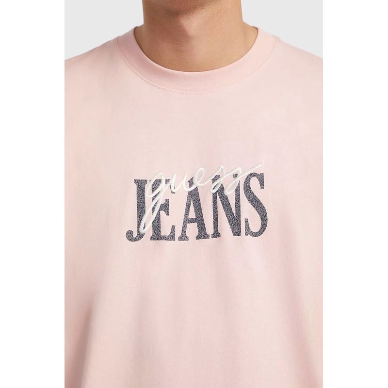 Fashion, accesorii si bijuterii - Barbati - Imbracaminte - Tricouri si bluze barbati - Tricou barbati Oversize Guess M4YI47 M INTL Roz - Infinity.ro
