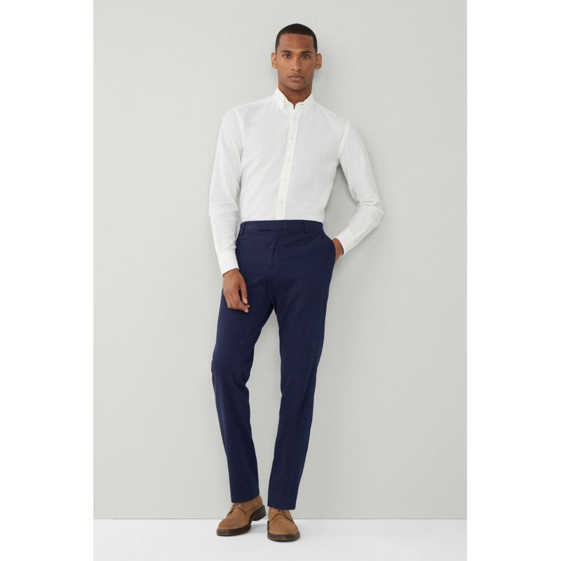 Fashion, accesorii si bijuterii - Barbati - Imbracaminte - Pantaloni barbati - Pantaloni barbati Hackett London Twill  HM212551 Bleumarin 32 US - Infinity.ro