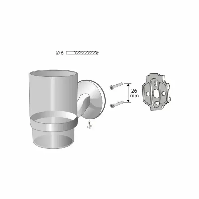 Casa si Gradina - Sanitare - Suporturi si accesorii baie - Suport periute de dinti satinat Bisk Virginia - Infinity.ro