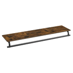 Casa si Gradina - Mobilier - Organizare si depozitare - Cuiere - Cuier cu montaj pe perete cu bara pentru umerase si raft, capacitate 60 kg, stil industrial, 109x28x13 cm, maro rustic - Infinity.ro