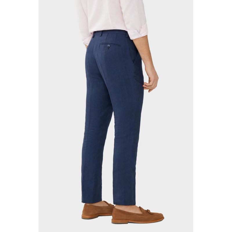 Fashion, accesorii si bijuterii - Barbati - Imbracaminte - Pantaloni barbati - Pantaloni Hackett London Linen Delave HM212549 Bleumarin 32 US - Infinity.ro