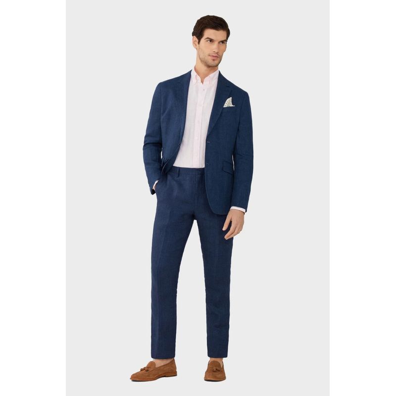 Fashion, accesorii si bijuterii - Barbati - Imbracaminte - Pantaloni barbati - Pantaloni Hackett London Linen Delave HM212549 Bleumarin 32 US - Infinity.ro