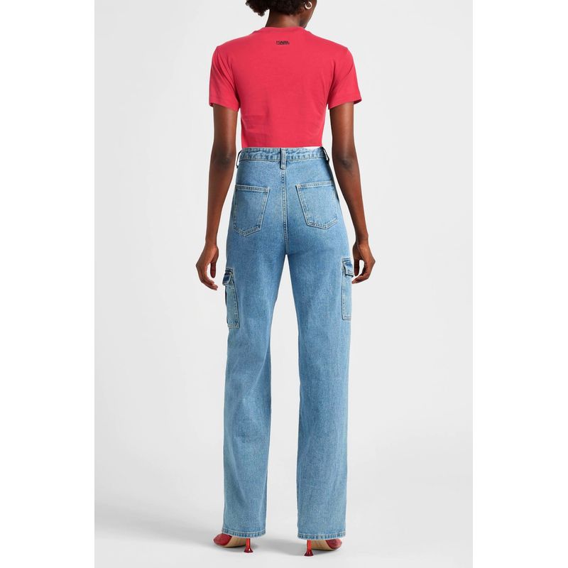 Fashion, accesorii si bijuterii - Femei - Imbracaminte femei - Tricouri si topuri femei - Tricou Dama Karl Lagerfeld 24UW1725496 S INTL Rosu - Infinity.ro