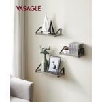 Casa si Gradina - Mobilier - Biblioteci si rafturi - Rafturi - Raft de perete, set 3 bucati 30cm, 35cm si 40cm, 2 moduri de montare, gri si negru - Infinity.ro