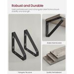 Casa si Gradina - Mobilier - Biblioteci si rafturi - Rafturi - Raft de perete, set 3 bucati 30cm, 35cm si 40cm, 2 moduri de montare, gri si negru - Infinity.ro