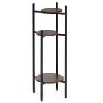 Casa si Gradina - Gradinarit si plante - Plante si ghivece - Ghivece si suporturi - Suport pentru flori, rotund cu 3 polite, structura metalica si MDF, 32x32x81 cm, negru - Infinity.ro