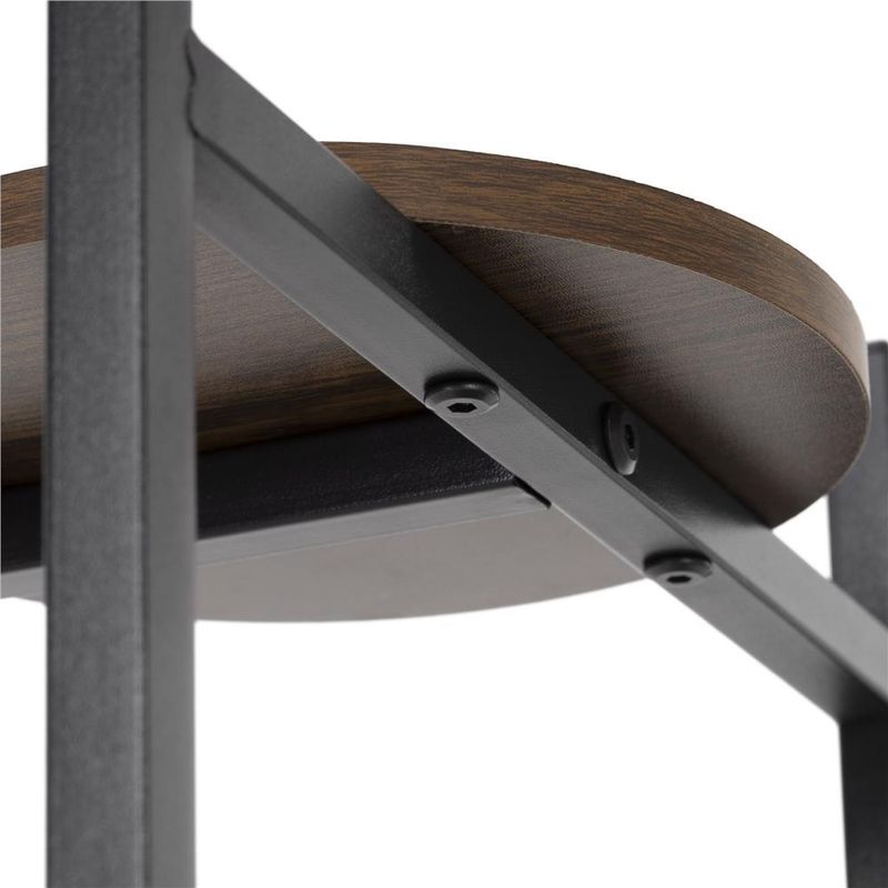 Casa si Gradina - Gradinarit si plante - Plante si ghivece - Ghivece si suporturi - Suport pentru flori, rotund cu 3 polite, structura metalica si MDF, 32x32x81 cm, negru - Infinity.ro