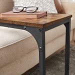 Casa si Gradina - Mobilier - Mese si birouri - Masute de cafea - Masuta laterala C-shape pentru canapea sau pat, blat din PAL, cadru metalic, stil industrial, 40x30x62 cm, maro rustic - Infinity.ro