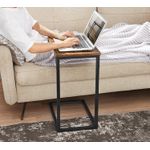 Casa si Gradina - Mobilier - Mese si birouri - Masute de cafea - Masuta laterala C-shape pentru canapea sau pat, blat din PAL, cadru metalic, stil industrial, 40x30x62 cm, maro rustic - Infinity.ro