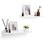 Casa si Gradina - Mobilier - Biblioteci si rafturi - Rafturi - Set 2 rafturi plutitoare suspendate perete cu finisaj lucios, MDF, 60x10x5 cm, alb - Infinity.ro