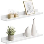 Casa si Gradina - Mobilier - Biblioteci si rafturi - Rafturi - Set 2 rafturi plutitoare suspendate perete cu finisaj lucios, MDF, 60x10x5 cm, alb - Infinity.ro