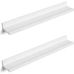 Casa si Gradina - Mobilier - Biblioteci si rafturi - Rafturi - Set 2 rafturi plutitoare suspendate perete cu finisaj lucios, MDF, 60x10x5 cm, alb - Infinity.ro