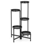 Casa si Gradina - Gradinarit si plante - Plante si ghivece - Ghivece si suporturi - Suport metalic pentru flori cu 5 niveluri, structura pliabila, 48x48x79 cm, negru - Infinity.ro