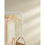 Casa si Gradina - Mobilier - Organizare si depozitare - Cuiere - Suport haine metalic cu roti si raft inferior, stil industrial, 103x41x155 cm, alb - Infinity.ro