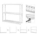 Casa si Gradina - Mobilier - Mobilier baie - Corpuri baie - Raft de depozitare din bambus, 3 polite, pentru bucatarie sau baie, 60x15x54 cm, alb - Infinity.ro