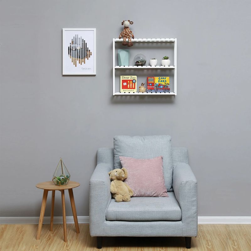 Casa si Gradina - Mobilier - Mobilier baie - Corpuri baie - Raft de depozitare din bambus, 3 polite, pentru bucatarie sau baie, 60x15x54 cm, alb - Infinity.ro