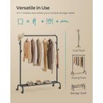 Casa si Gradina - Mobilier - Organizare si depozitare - Umerase si valeti - Suport haine metalic cu roti si raft inferior, stil industrial, 103x41x155 cm, negru - Infinity.ro
