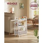 Casa si Gradina - Mobilier - Organizare si depozitare - Cutii depozitare - Carucior depozitare cu roti si cos textil, 3 niveluri, PAL si cadru metalic, alb si crem - Infinity.ro