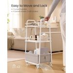 Casa si Gradina - Mobilier - Organizare si depozitare - Cutii depozitare - Carucior depozitare cu roti si cos textil, 3 niveluri, PAL si cadru metalic, alb si crem - Infinity.ro