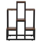 Casa si Gradina - Gradinarit si plante - Plante si ghivece - Ghivece si suporturi - Suport pentru flori cu 6 polite din lemn, structura metal, 51x34x68 cm, negru - Infinity.ro