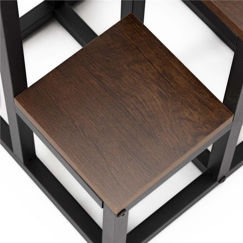 Casa si Gradina - Gradinarit si plante - Plante si ghivece - Ghivece si suporturi - Suport pentru flori cu 6 polite din lemn, structura metal, 51x34x68 cm, negru - Infinity.ro