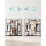 Casa si Gradina - Mobilier - Dulapuri si sifoniere - Dulapuri - Dulap portabil pentru haine cu 4 bare de suspendare si rafturi, structura metalica, 151x43x166 cm, negru - Infinity.ro