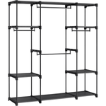 Casa si Gradina - Mobilier - Dulapuri si sifoniere - Dulapuri - Dulap portabil pentru haine cu 4 bare de suspendare si rafturi, structura metalica, 151x43x166 cm, negru - Infinity.ro
