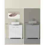 Casa si Gradina - Mobilier - Mobilier baie - Corpuri baie - Dulap baie pentru suport lavoar, MDF, 2 compartimente, raft interior reglabil, 30x60x60 cm, alb - Infinity.ro