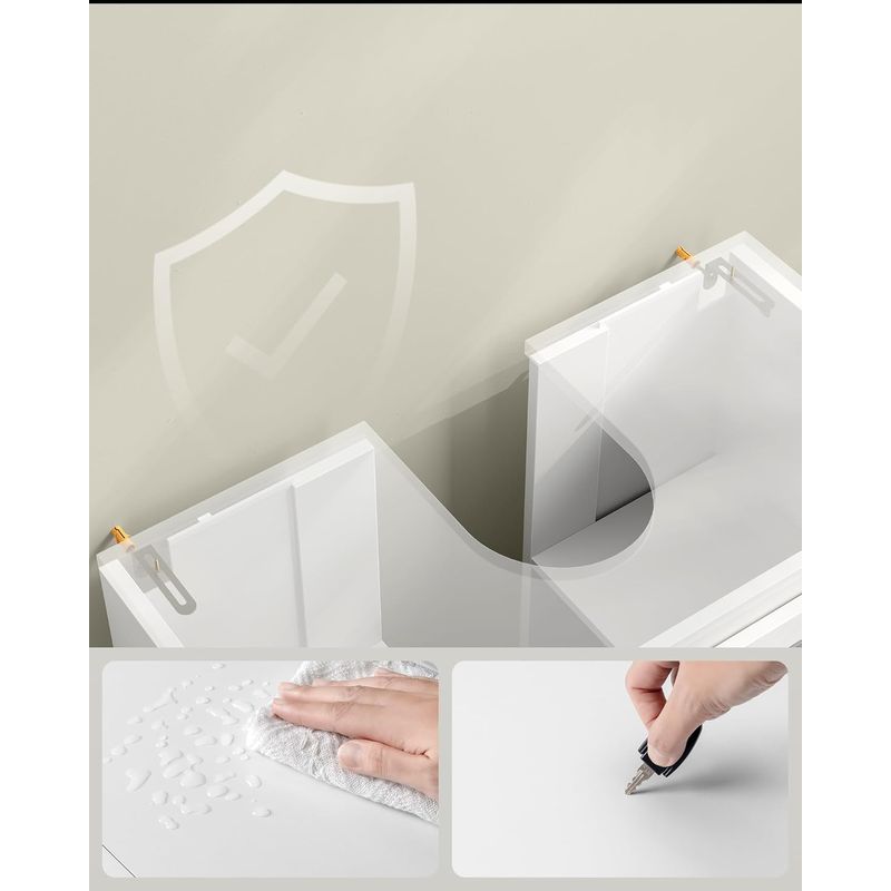 Casa si Gradina - Mobilier - Mobilier baie - Corpuri baie - Dulap baie pentru suport lavoar, MDF, 2 compartimente, raft interior reglabil, 30x60x60 cm, alb - Infinity.ro