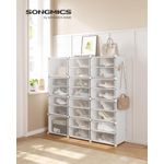 Casa si Gradina - Mobilier - Dulapuri si sifoniere - Dulapuri pantofi - Organizator pantofi modular cu 12 compartimente, cadru metalic si panouri din plastic, cu usi, 124x32x125 cm, alb - Infinity.ro